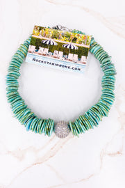 Pave Ball Turquoise Stone Choker | Rockstar In Rome
