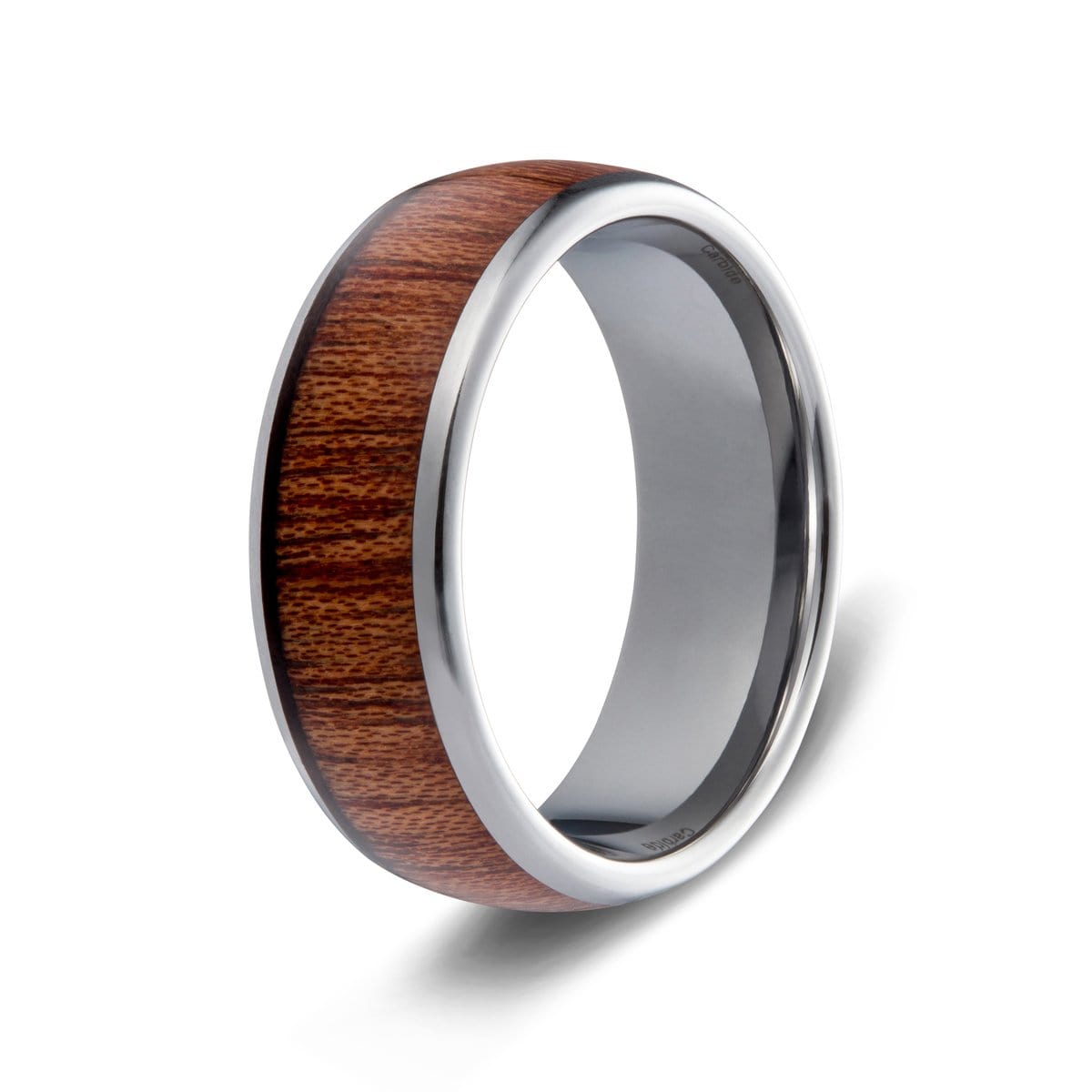 Men's Polished Wood Ring  Tungsten wedding rings - ETRNL