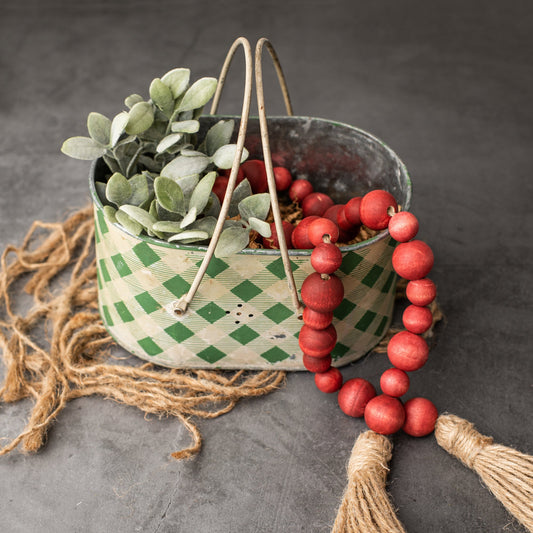 Red Wooden Bead Garlands with Tassels – Ivy & Sage Market