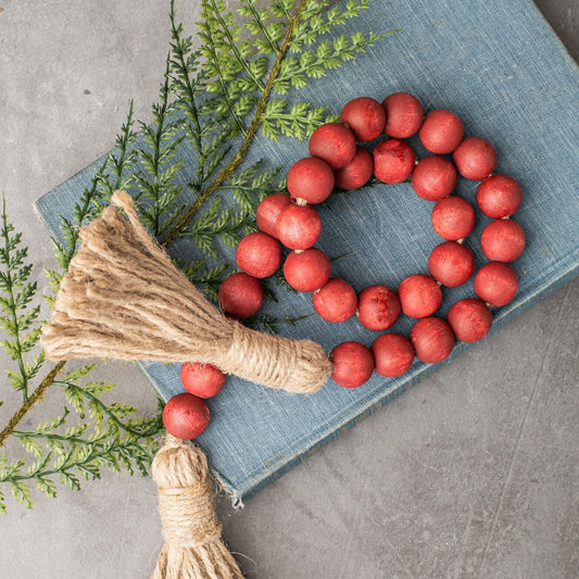 Valentine Wood Bead Garland - Salvage Sister and Mister