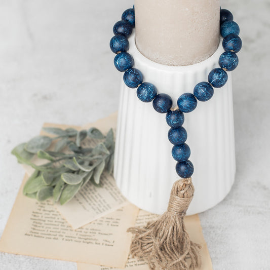 Blue Beads Blue Multi-Tone Decorative Beads Home Decor New 48”