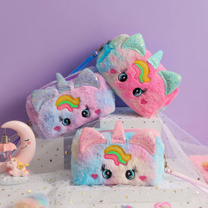 Cute Pink and Purple Unicorn Pencil Pouches - Milx Designs