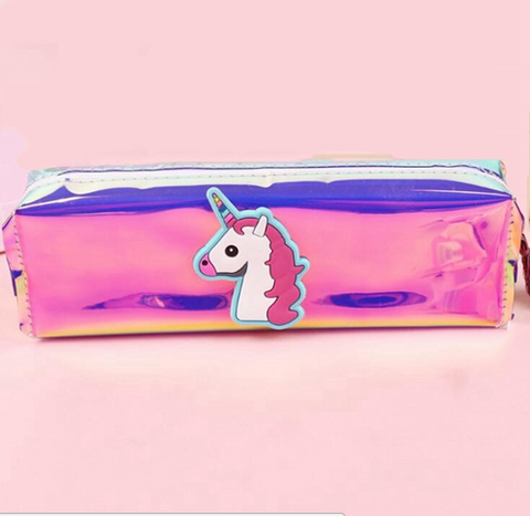 holographic unicorn pencil case