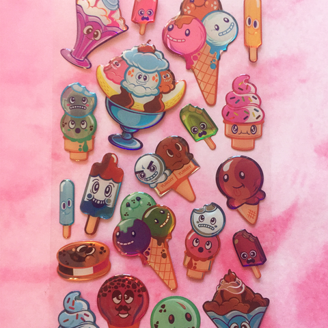 Ice Cream Friends Dimensional Stickers – Milx Designs