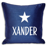 Personalised Name & Picture Accent Cushions - Royal Blue Or Black