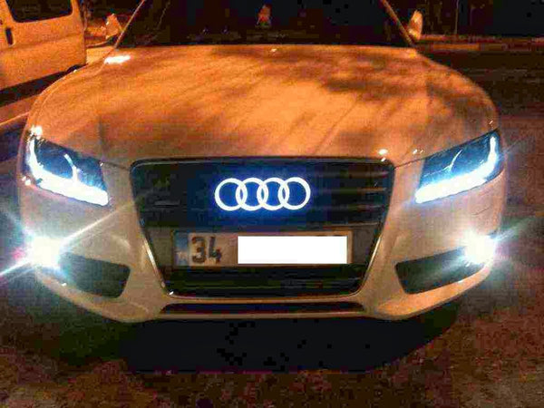 Red LED Light Emblem Audi A1 A3 A4 A5 A6 A7 Q3 Q5 Q7 Chrome Front