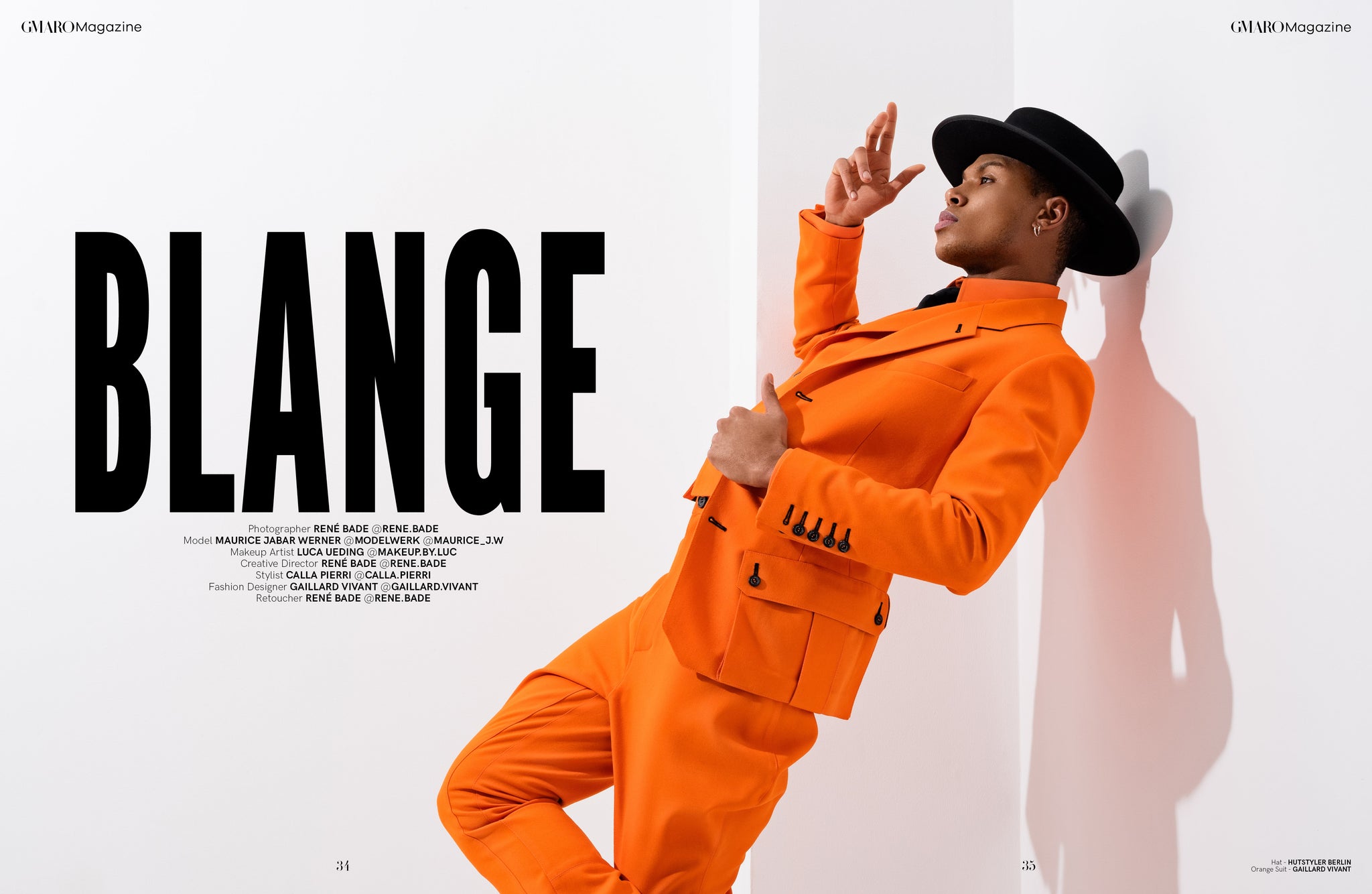orange suit menswear fashion magazine cover editorial Berlin fashion