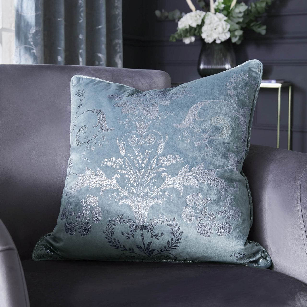 Laura Ashley ΔΙΑΚΟΣΜΗΤΙΚΟ ΜΑΞΙΛΑΡΙ Josette Metallic Pale Seaspray 50x50cm 8010007445724