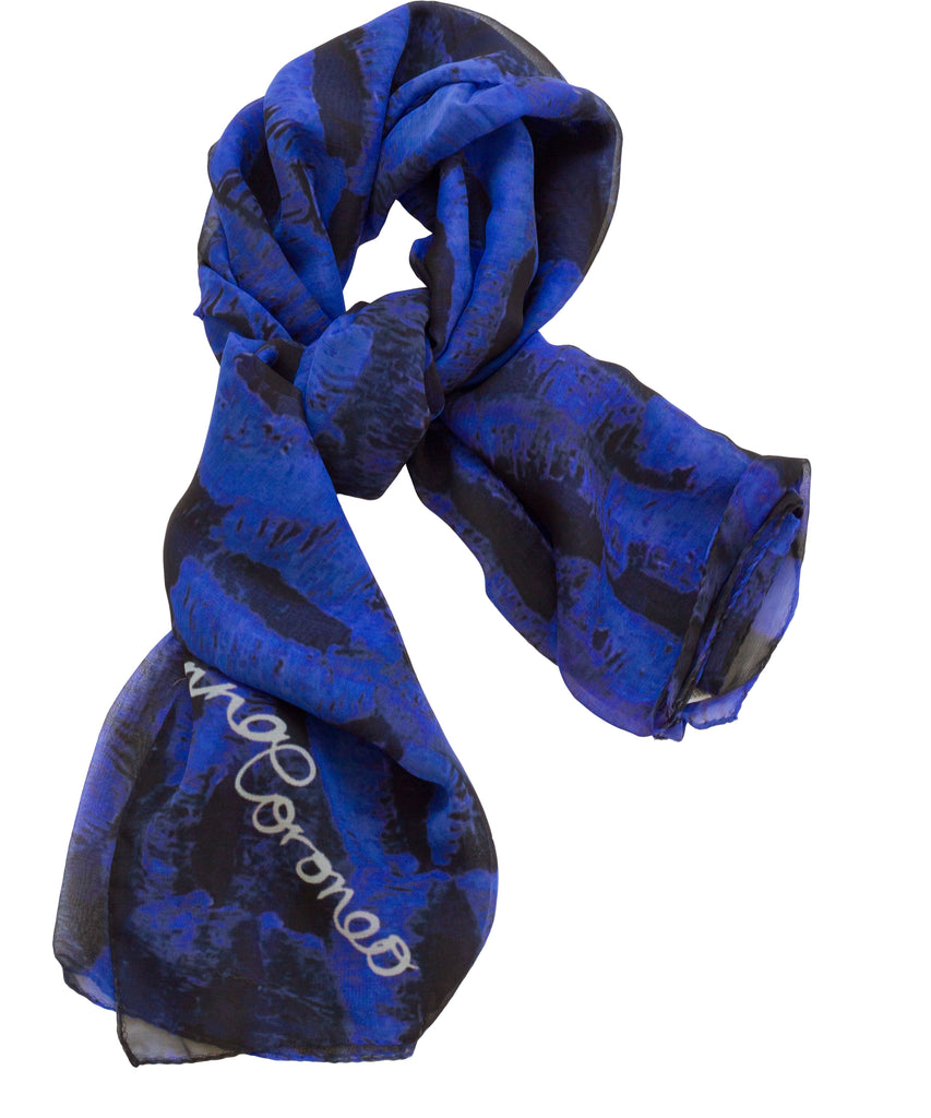 blue and black scarf