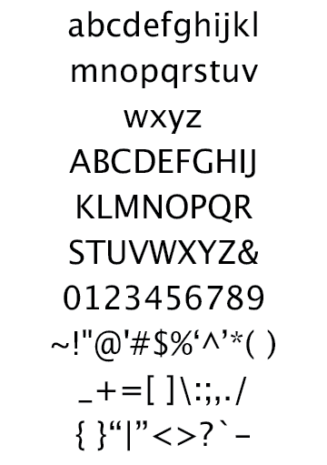 Font ascii ASCII