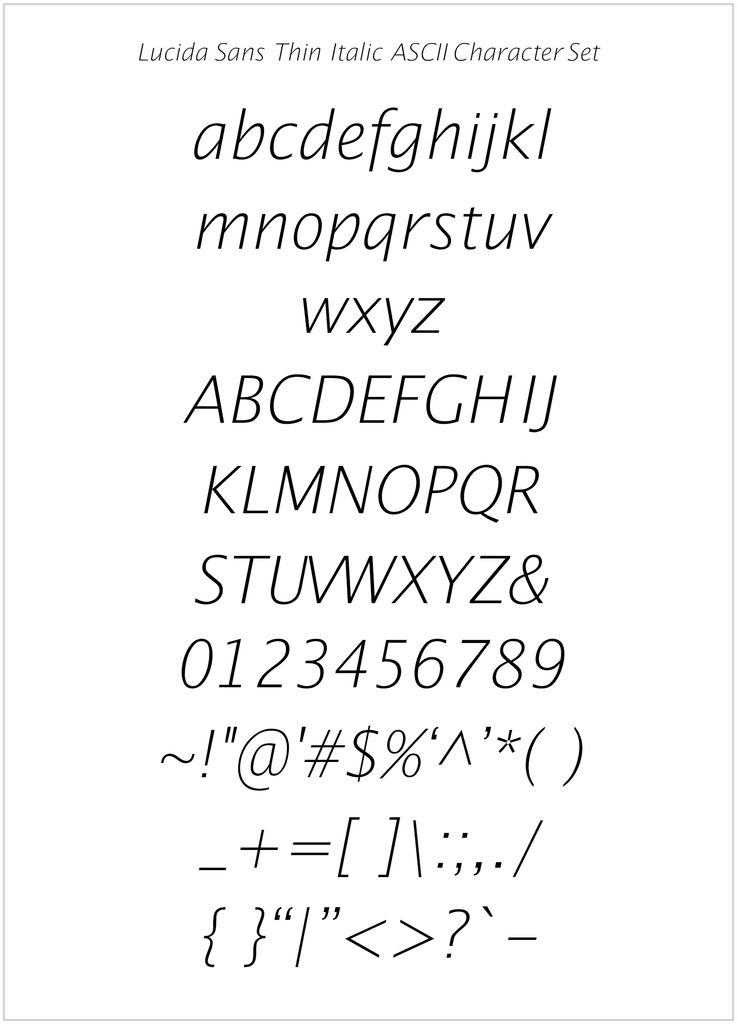 lucida sans unicode italic