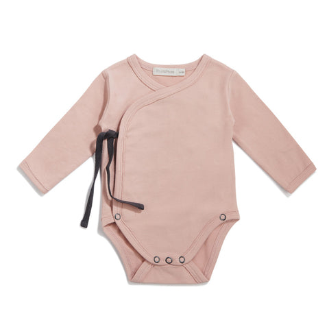 PHIL & PHAE ORGANIC CROSS-OVER ONESIE IN BLUSH