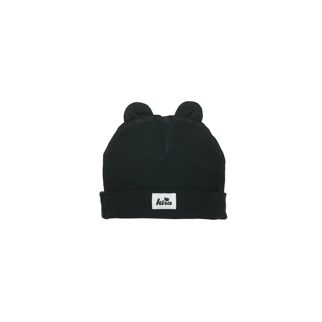 black baby hat with ears