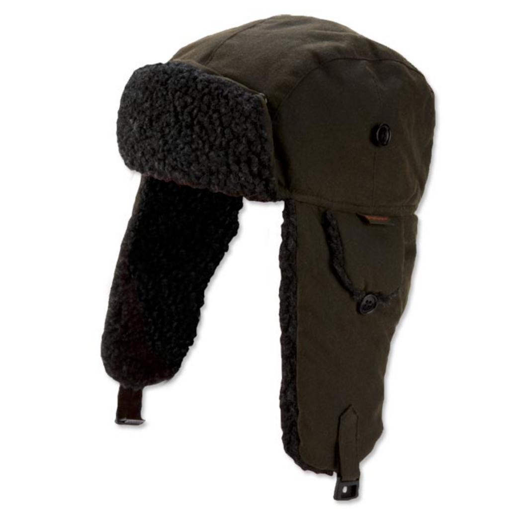 barbour fleece lined trapper hat black