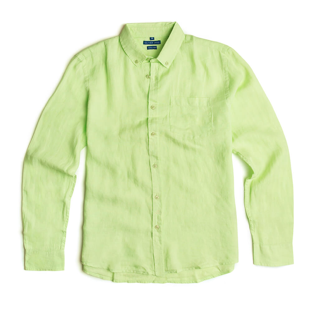 Lime Green Linen Shirt – Oliver Jane Ltd