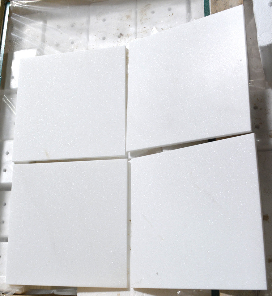 12x12x3 8 Greek Thassos Marble Tile A4 Economy Selection Hone Closeout Tile Center