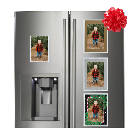 Magnetic Photo Frames on Refrigerator