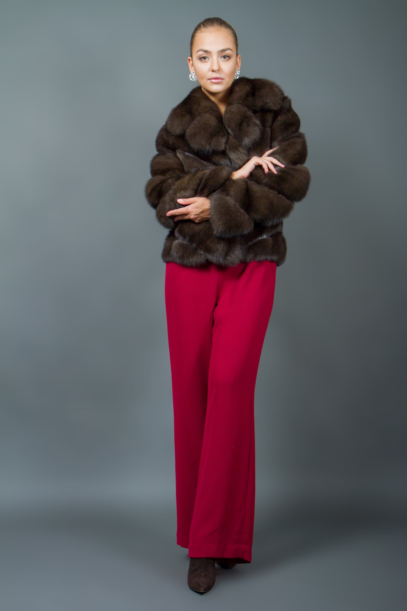 Russian Sable Fur Jacket with large Notched Collar for women – Fur Caravan