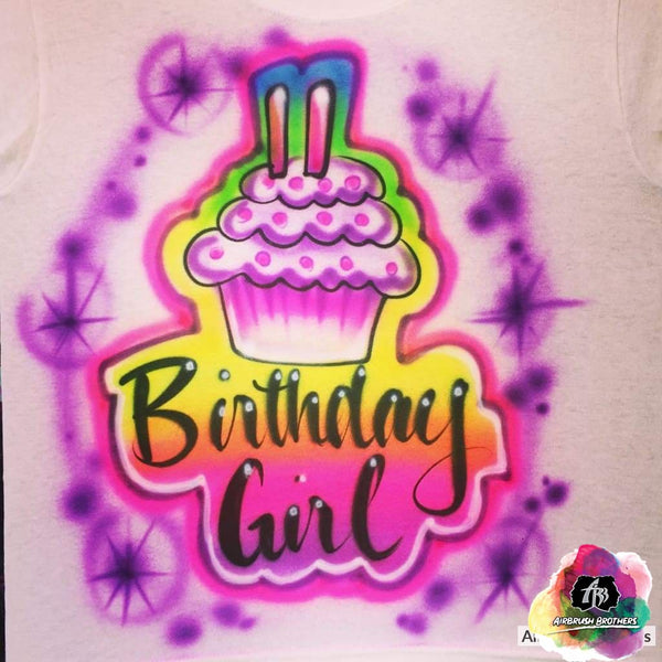 Airbrush Cupcake Birthday Girl Shirt Design – Airbrush Brothers