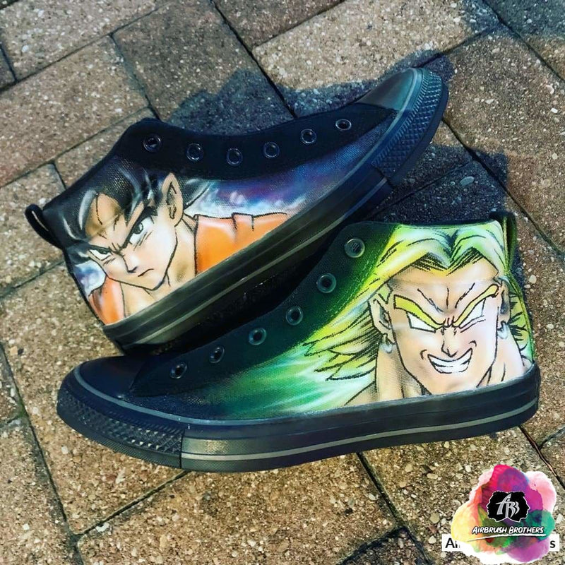 Airbrush Dragon Ball Goku And Broly Shoes Airbrush Brothers