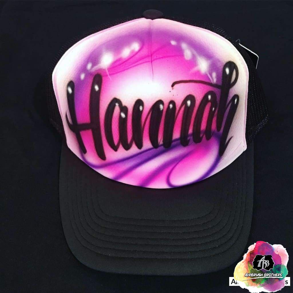 Airbrush Script Swirl Hat Design | Airbrush Brothers | Reviews on