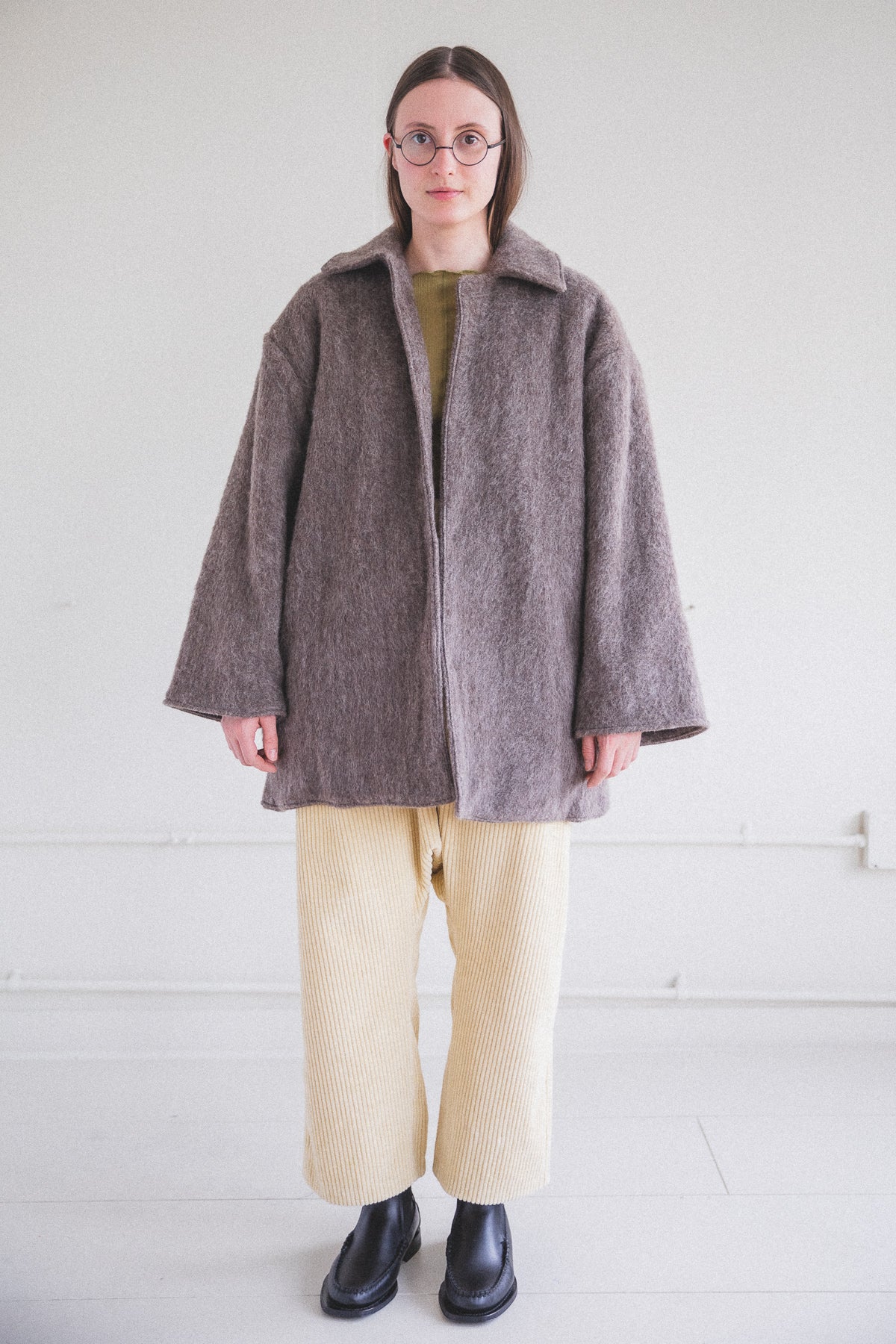 PYRENEES COAT IN BROWN MELANGE WOOL