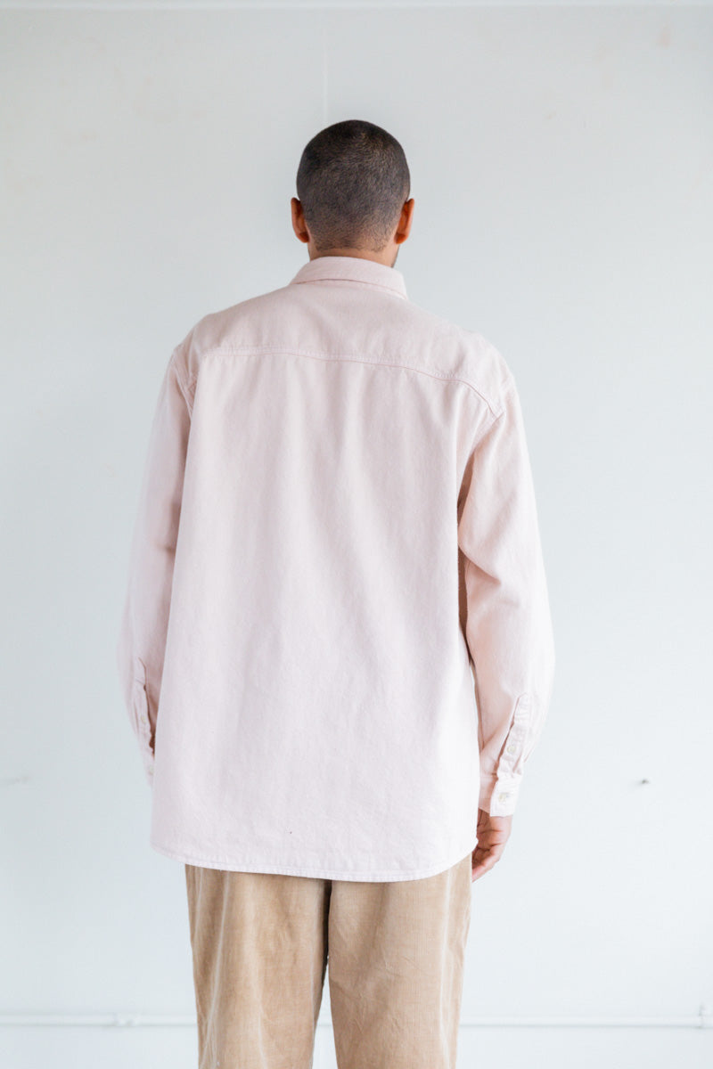 BOTANICAL DYED SELVEDGE DENIM SHIRT IN LIGHT PINK — Shop Boswell