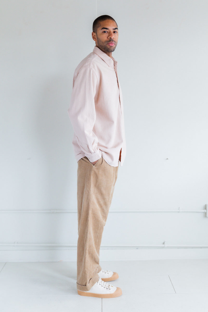 BOTANICAL DYED SELVEDGE DENIM SHIRT IN LIGHT PINK