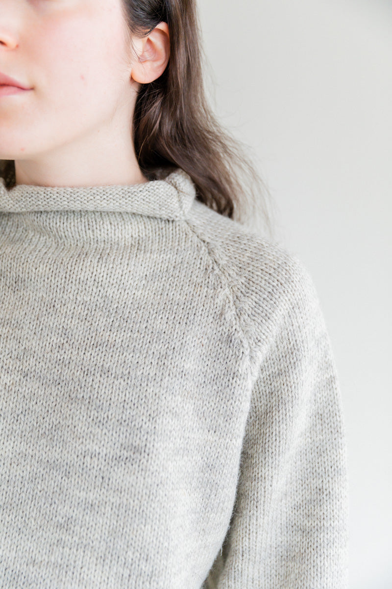 FISHERMAN SWEATER IN OATMEAL UNDYED BRITISH WOOL — Shop Boswell