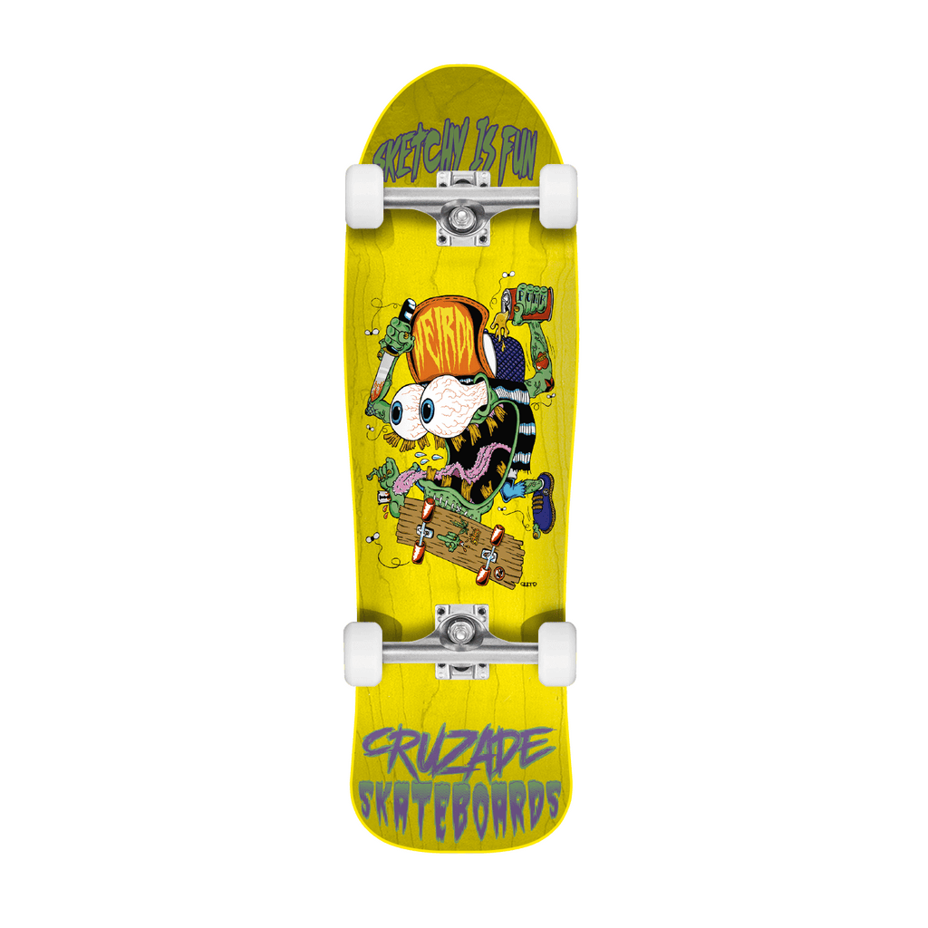 Cruzade Skateboards Sketchy Is Fun Yellow Complete Skateboard - 9.00 P ...