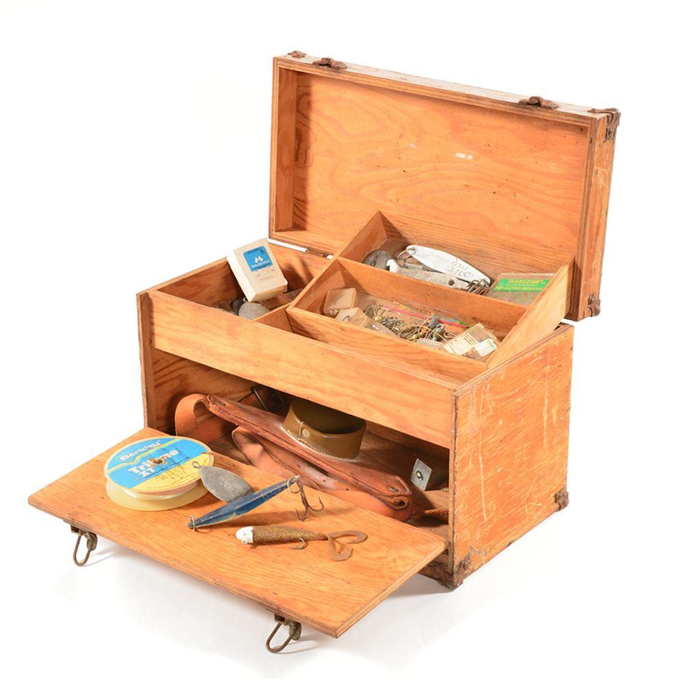 wooden tackle box