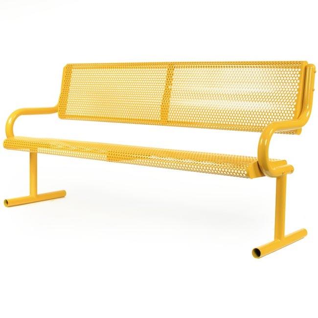 Metal Park Bench Yellow Modernica Props