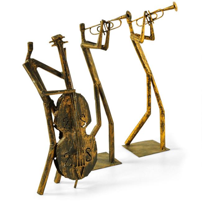 Brass Jazz Band Sculpture - Set of 7 Players