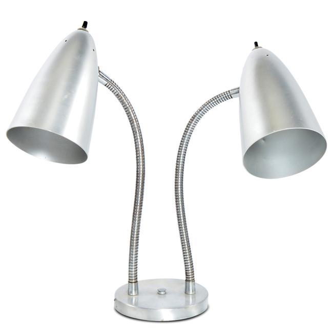 Silver Double Light Desk Lamp Modernica Props