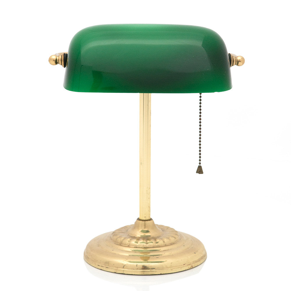 Green Glass Desk Lamp - Gil & Roy Props