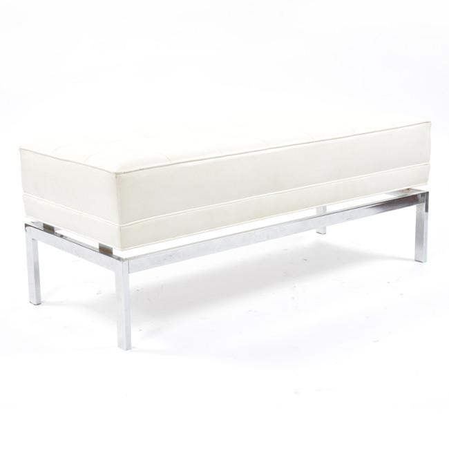 White Quilted Chrome Bench Gil And Roy Props