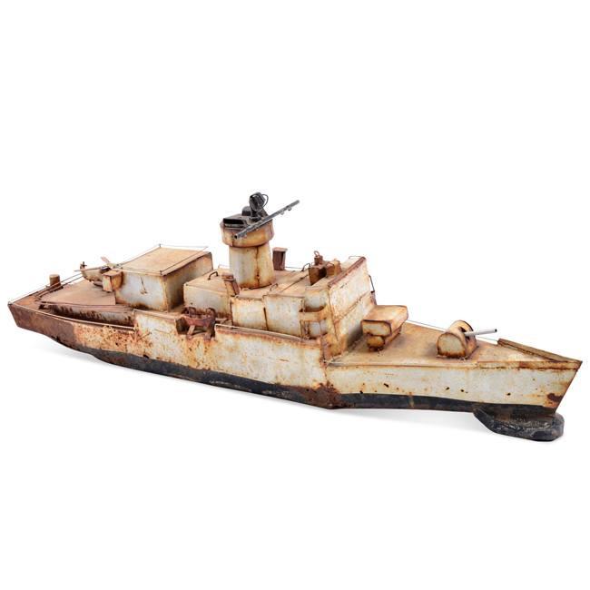 Rusted Metal Battleship Sculpture - Gil & Roy Props