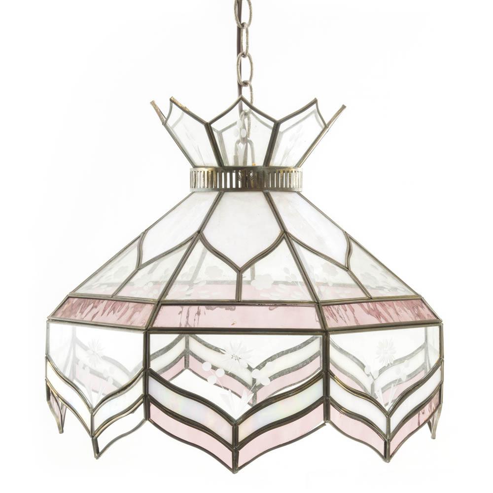 Clear PInk Stained Glass Pendant Lamp - Modernica Props