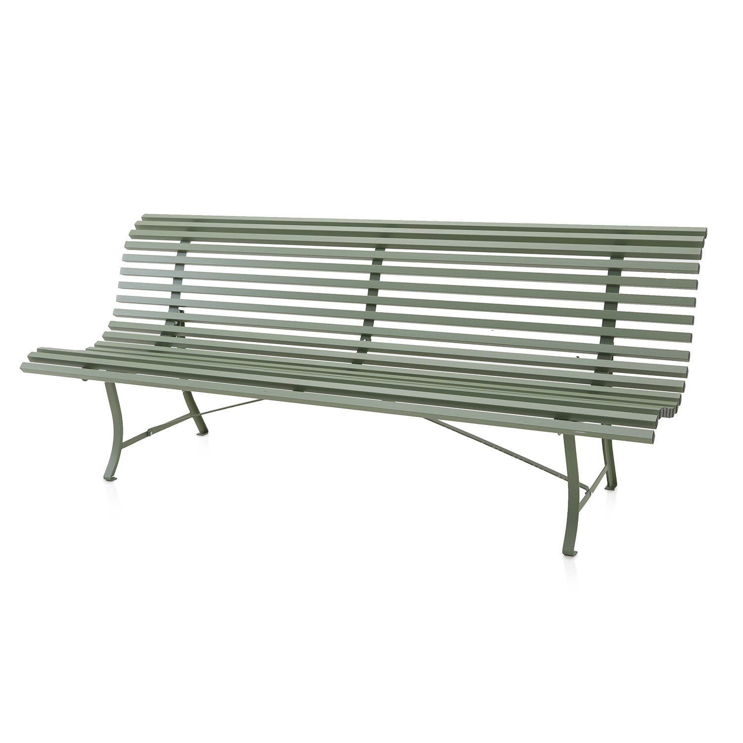 Green Curved Metal Park Bench - Gil & Roy Props