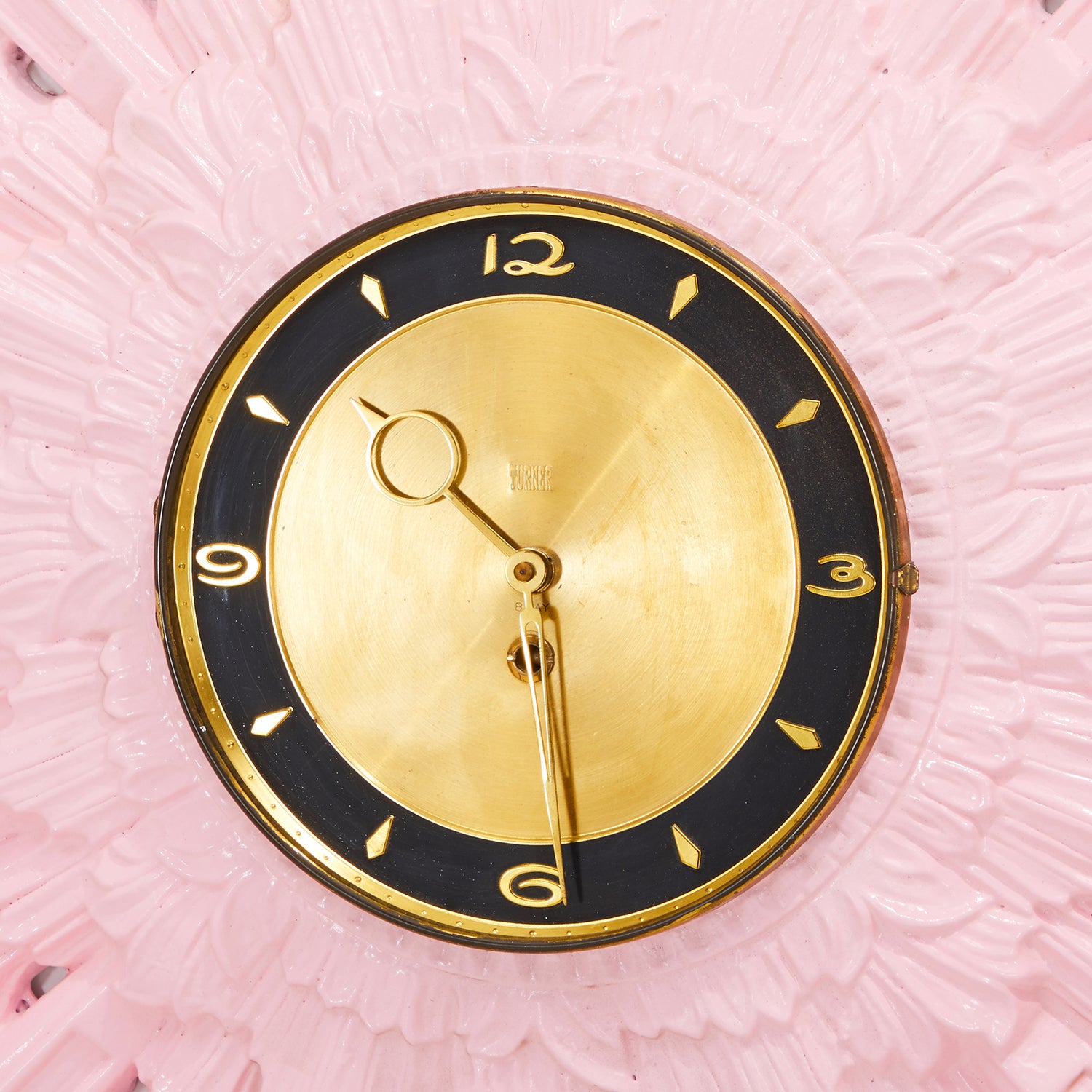 Pink And Gold Sunburst Wall Clock Modernica Props