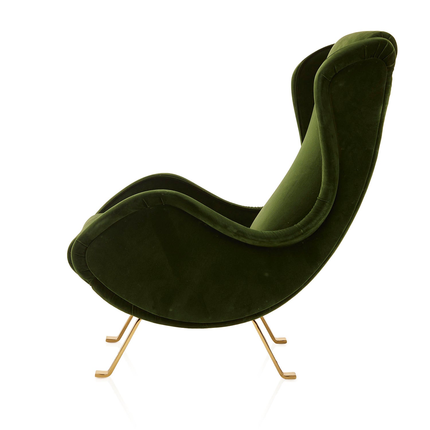 Mid Century Green Velvet Lounge Chair Modernica Props