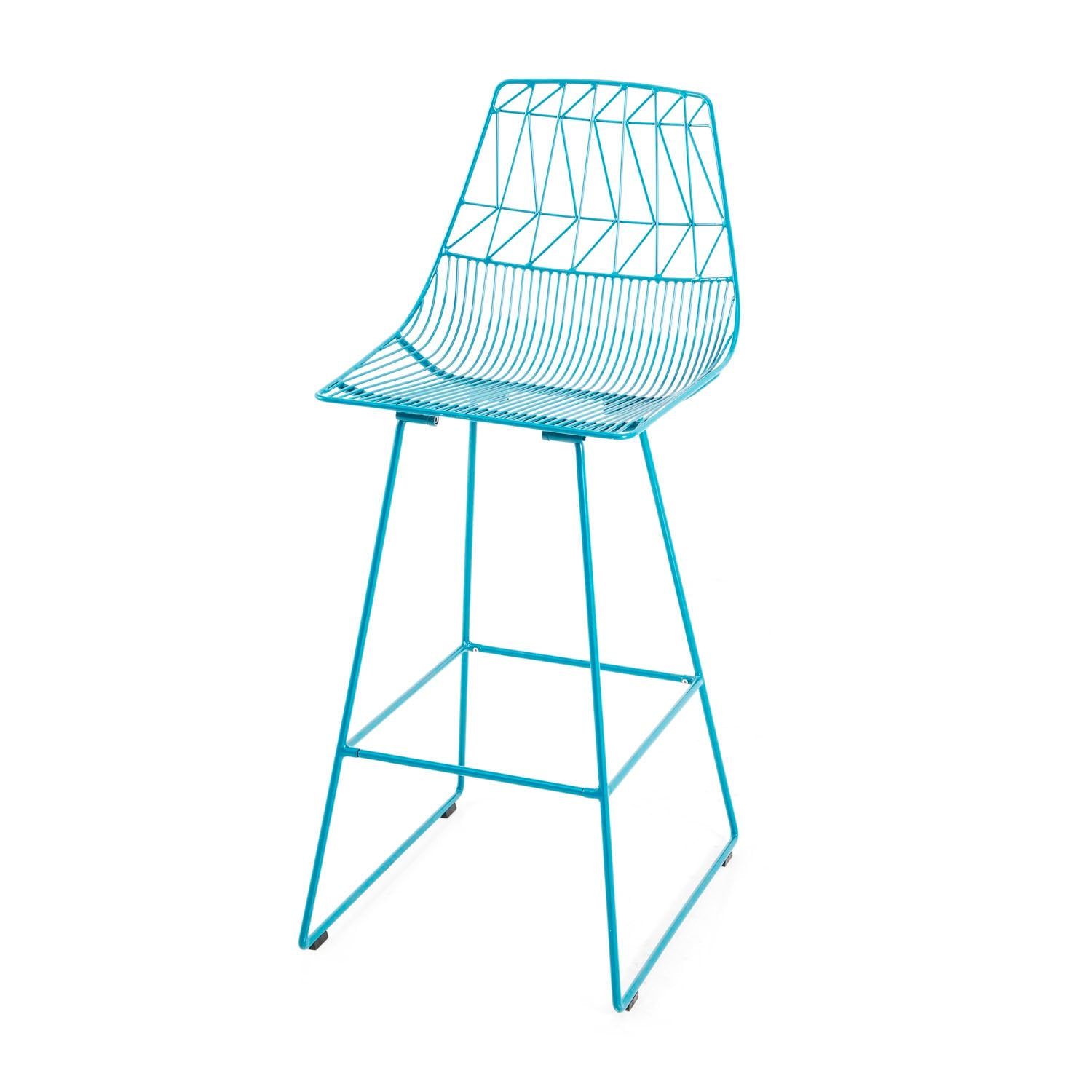 Turquoise Geometric Wire Stool Modernica Props