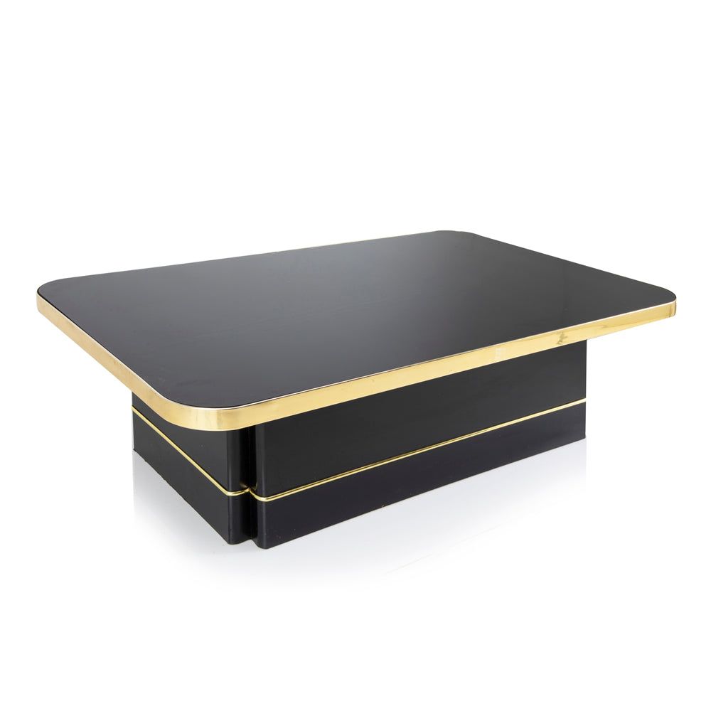 Glossy Black And Gold Coffee Table Modernica Props