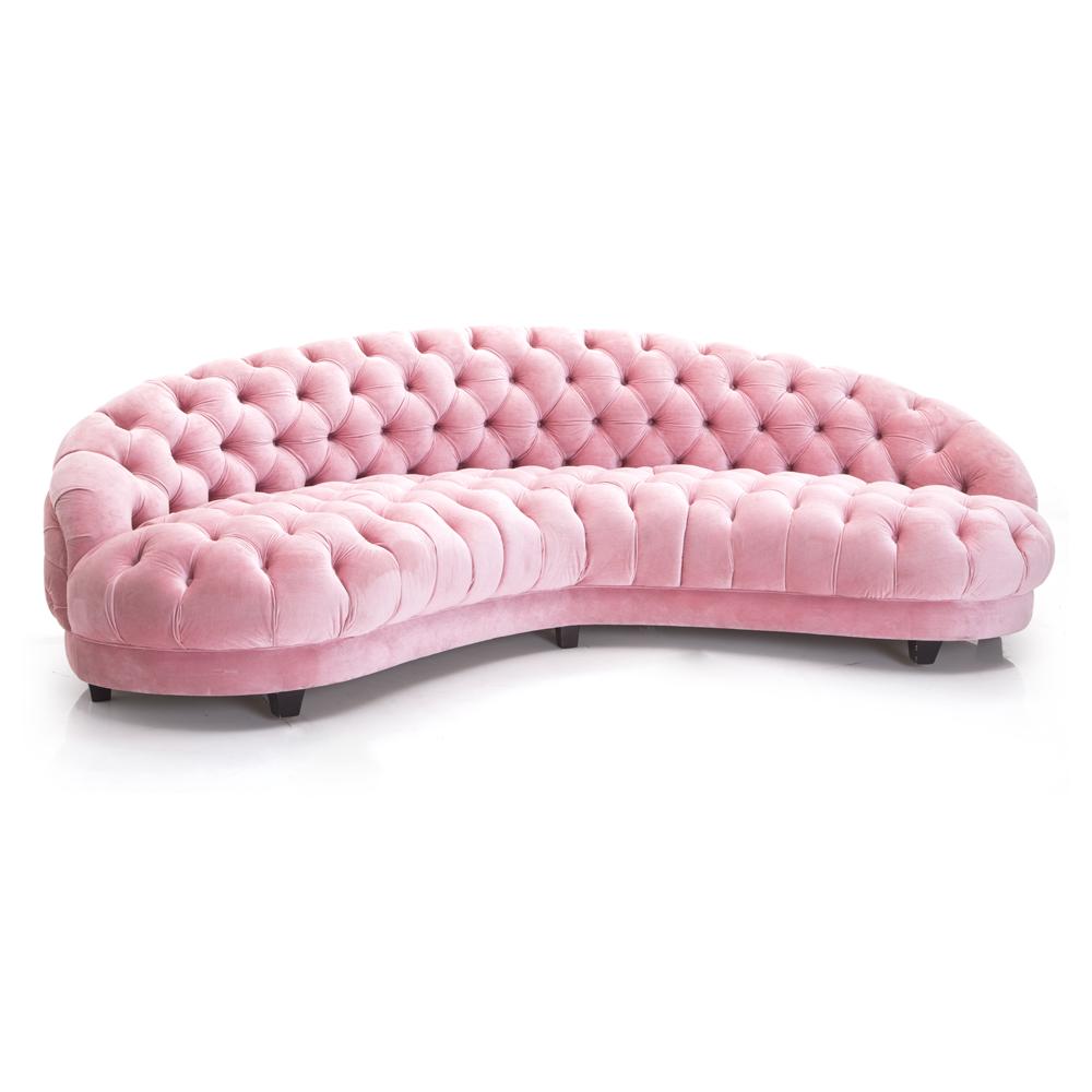 Velvet Tufted Sofa - Pink - Modernica Props