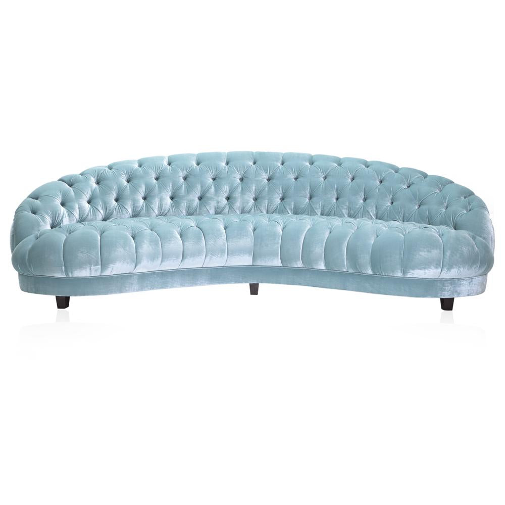 Velvet Tufted Sofa - Blue - Modernica Props