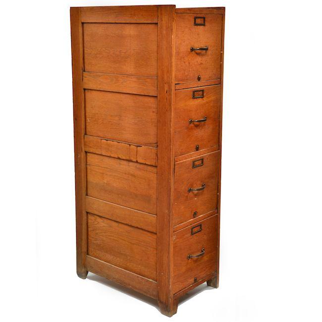 wood tall filing cabinet - modernica props