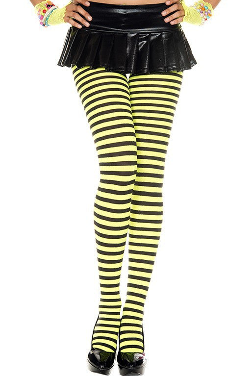 plus size green and black striped tights