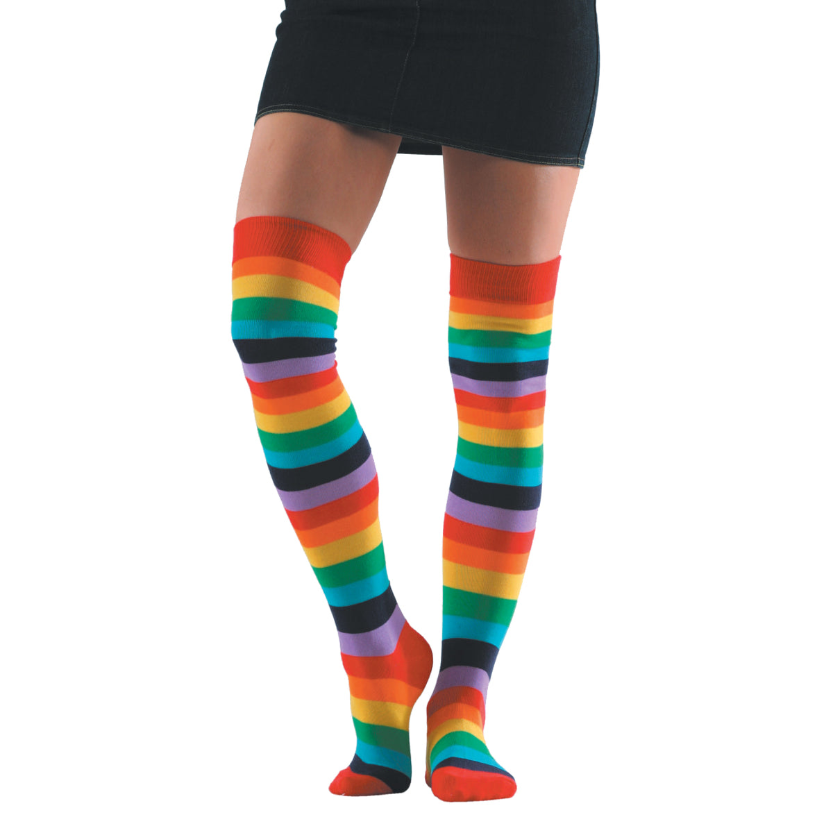 Rainbow Striped Over The Knee Socks For Women J