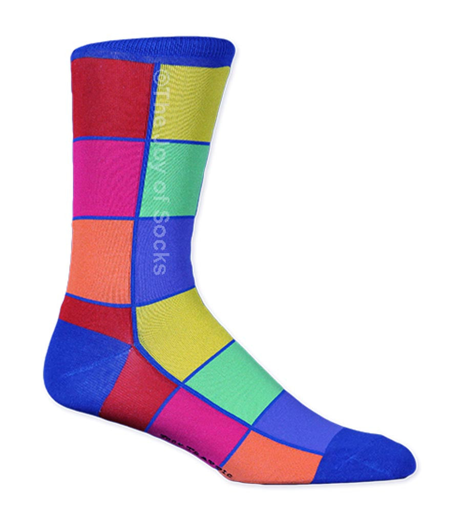 Men's Bright Squares Socks | Joy Of Socks