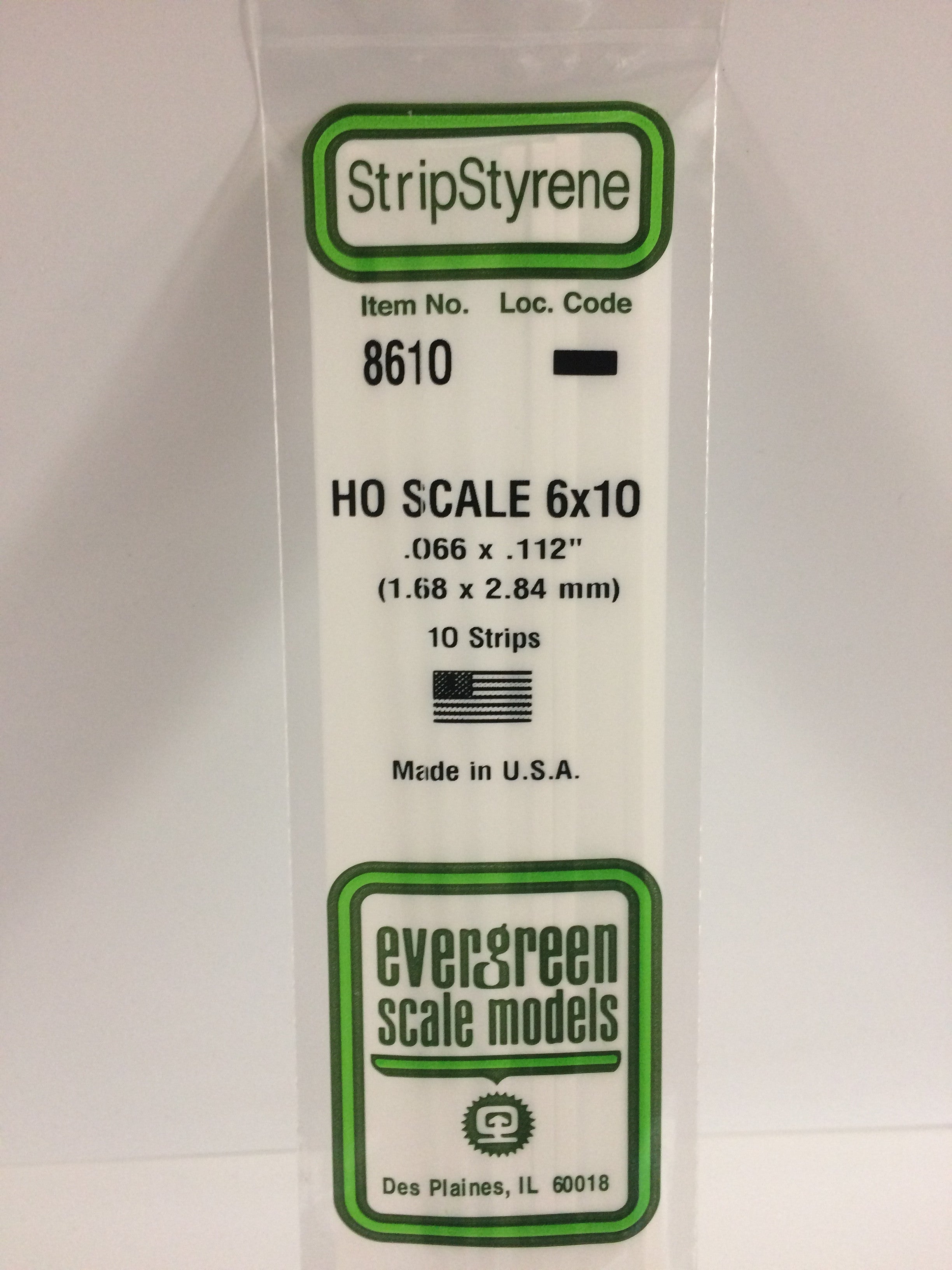 8610 066 X 112 17mm X 28mm Opaque White Polystyrene Ho Scale Evergreen Scale Models 